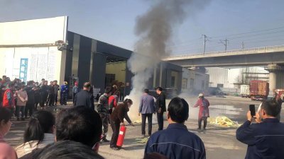 我公司肥城生產廠參加肥城工業園區消防演練